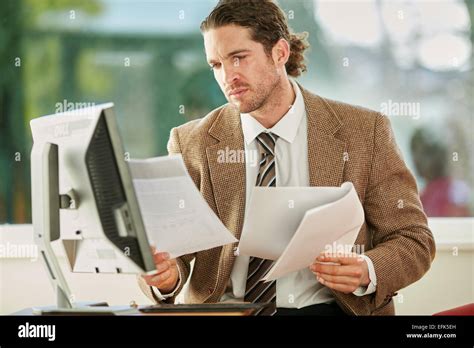 Man Working In Office Stock Photo Alamy