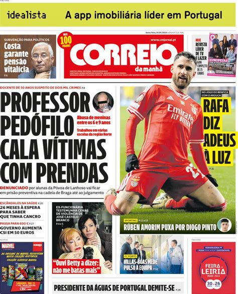 Capa Correio da Manhã 10 maio 2024 capasjornais pt