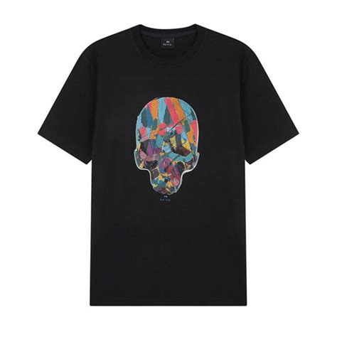 Ps Paul Smith Multicolour Skull Print T Shirt Men Regular Fit T