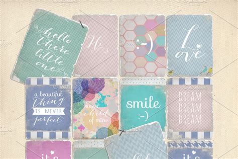 Journaling Cards Baby Quotes Custom Designed Graphic Objects