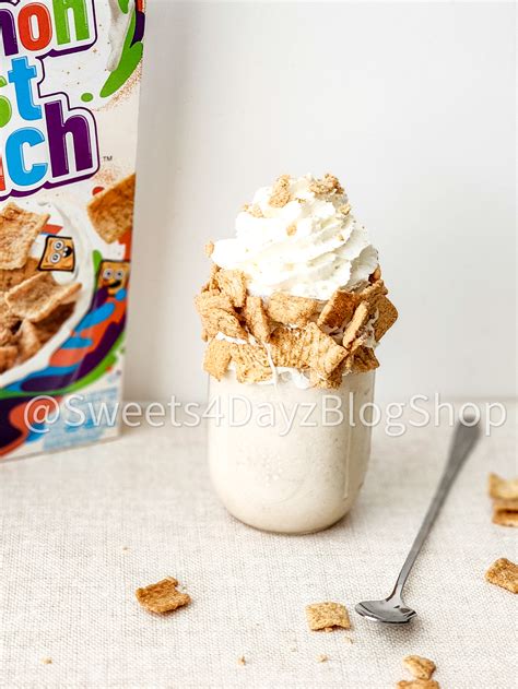 Cinnamon Toast Crunch Milkshake on Linen - Sweets 4 Dayz BlogShop