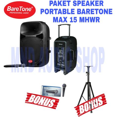 Jual Portable Speaker Wireless Baretone Max 15 Mhwr Orginal Shopee