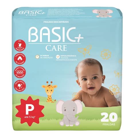Fralda Basic Care É Boa - Fralda Hipoalergênica Basic+ Care P 20un | Americanas
