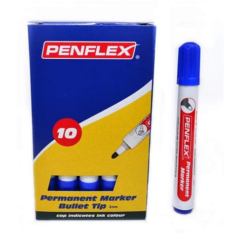 Penflex Pm 15 Permanent Markers Bullet Tip Box 10 Blue Shop Today