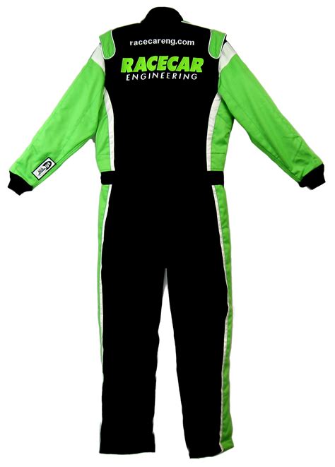 Rce Lg Race Suit Black Green White Trim Racecar Engineering