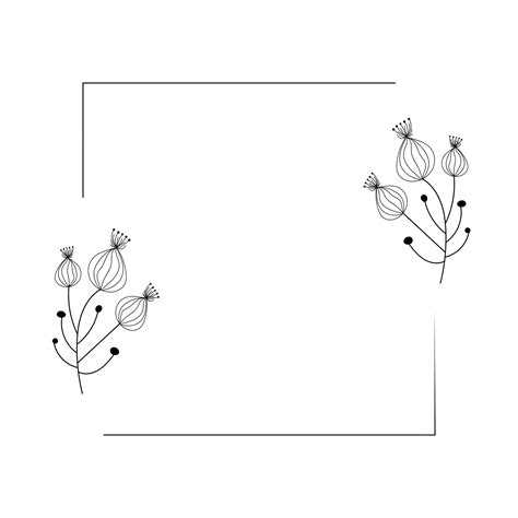 Premium Vector Botanical Flowers Frame Vector Illustration