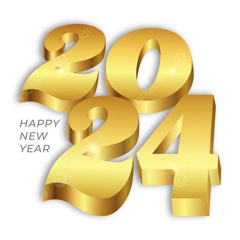 2024 Logo 3d Luxury Golden Creative Design Concept Vector New Year