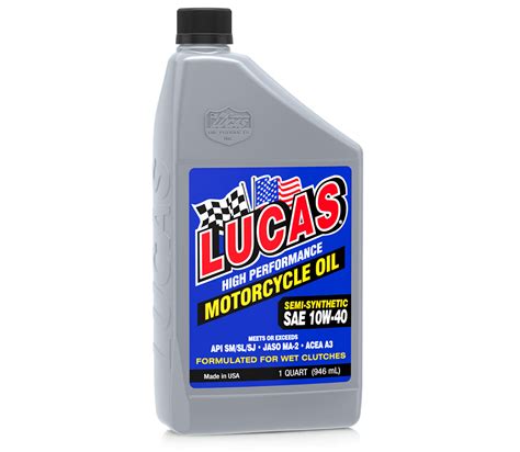 High Performance Semi Synthetic Motorcycle Oils Sae 10w 40 Lucas Oil