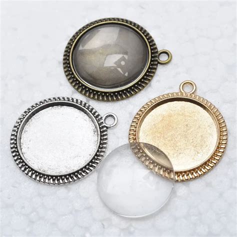 Sets Lot Antique Silver Filigree Cameo Cabochon Mm Bezel Pendant