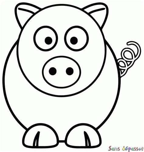 Coloriage Cochon Sans Dépasser