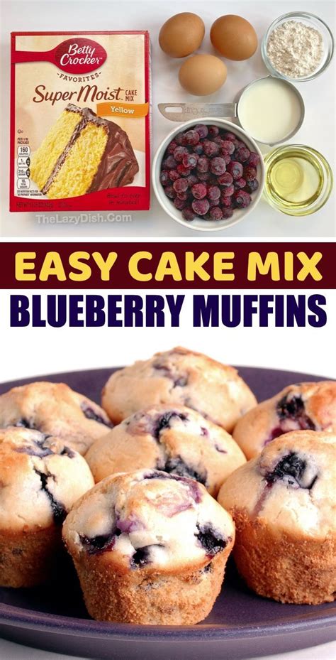 Quick Easy Moist Blueberry Muffins Made With Cake Mix Artofit