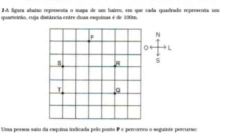 A Figura Abaixo Representa O Mapa De Um Bairro Em Que Cada Quadrado