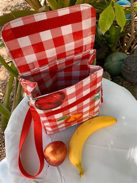 Oilcloth Lunch Bag Lunch Box Lunch Tote Zero Waste Packaging For