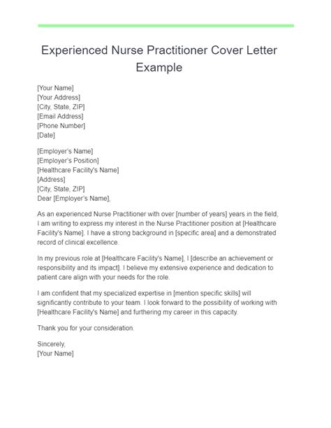 Nurse Practitioner Cover Letter 18 Examples Pdf Tips