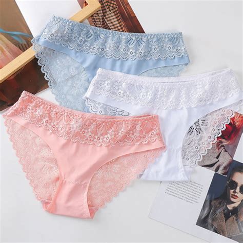 Women S Seamless Underwear Sexy Lace Lingerie Knickers Ice Silk Panties Briefs Ebay