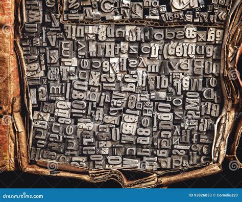 Metal Letters In A Cardboard Box Stock Image Image Of Font