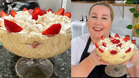 Merengue De Morango Com Suspiro E Creme Youtube