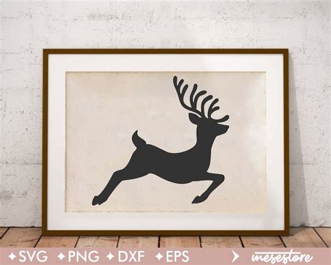 Merry Christmas Reindeer Svg Svg Dxf Eps Png Files For Etsy