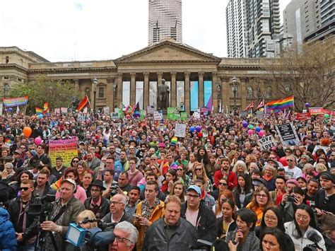 Same Sex Marriage Thousands Rally In Melbourne To Support Marriage