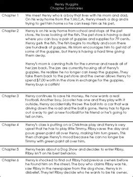 Henry Huggins Book Club Discussion Questions Summaries Tpt