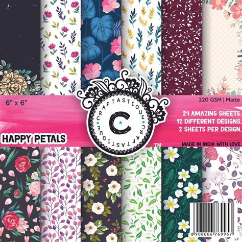 Happy Petals Craftastique Scrapbook Paper Pack X Inches Gsm