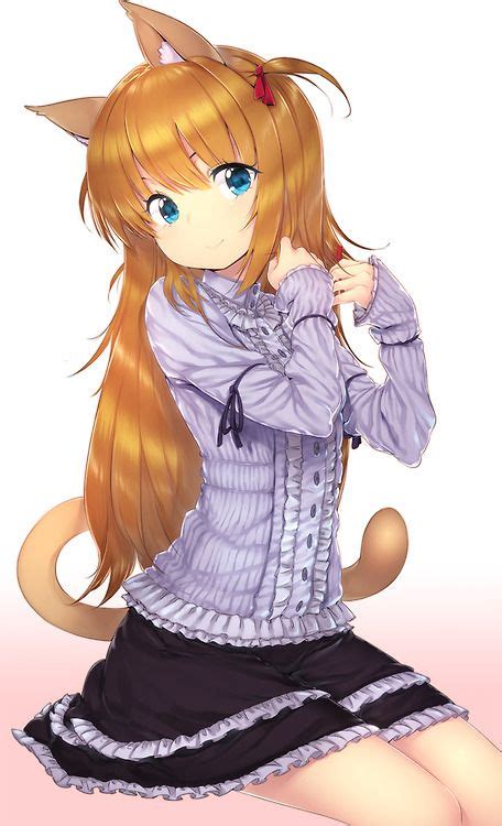 Anime Art Neko Cat Girl Cat Ears Cat Tail Blouse