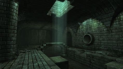 Sewer, Blue texture background, Environment concept art