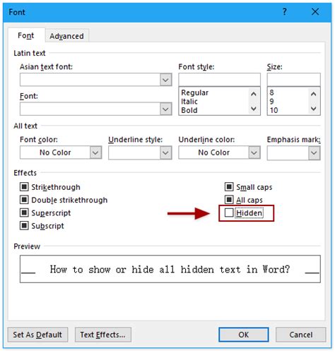 How To Show Or Hide All Hidden Text Quickly In Word