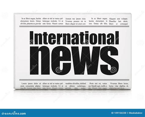 News Concept Newspaper Headline International News Stock Illustration