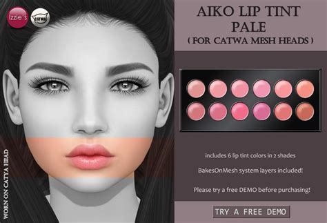 Second Life Marketplace Izzies Demo Lip Tint Pale Catwa Applier