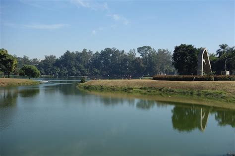 Vista Panor Mica Del Lago Del Parque Ibirapuera De Sao Paulo Brasil