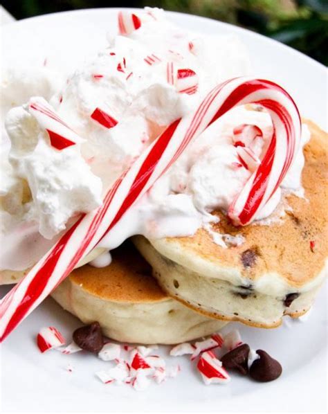 Chocolate Chip Candy Cane Pancakes Recipe Peppermint Recipes