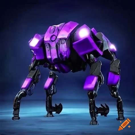 Futuristic Purple Robot With A Cannon On Craiyon