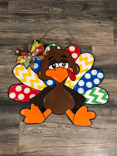 Turkey Door Hanger Thanksgiving Decor Fall Decor Fall Door Etsy