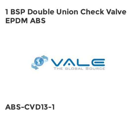 Shop Vale 1 BSP Double Union Check Valve EPDM ABS Power Transmission