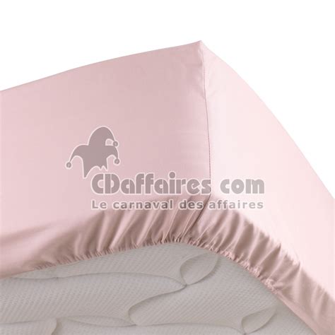 Drap Housse Rose160 X 200 Cm En Percale Bonnet De 30 Cm CDAffaires