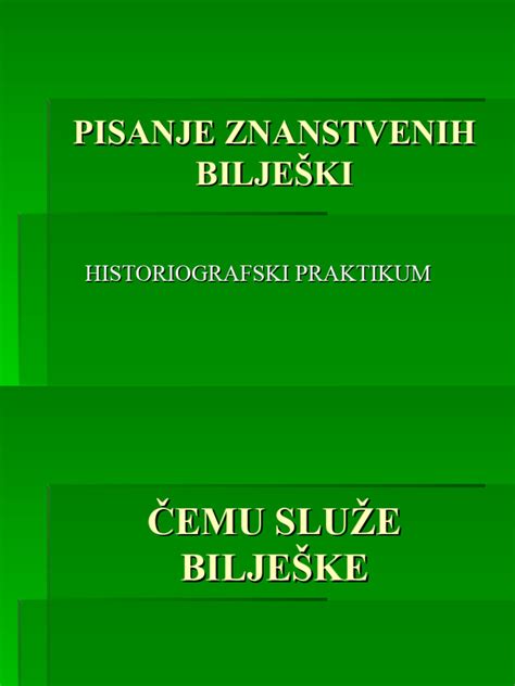 Pisanje Znanstvenih Bilješki | PDF