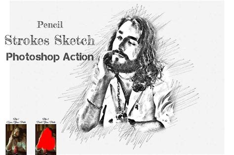 Pencil Strokes Sketch Photoshop Action Invent Actions