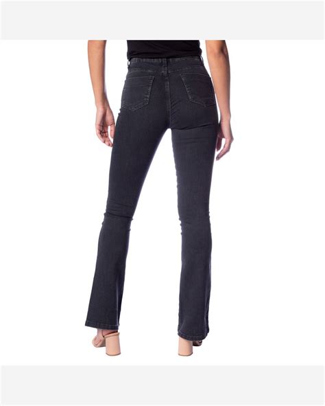 Riachuelo Cal A Jeans Feminina Sawary Super Lipo Boot Cut Preto