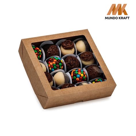 Un Caixa Para Presente X X Kraft Doces Trufas Brigadeiros