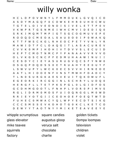 Printable Golden Ticket Willy Wonka Printable Word Searches Porn Sex Picture