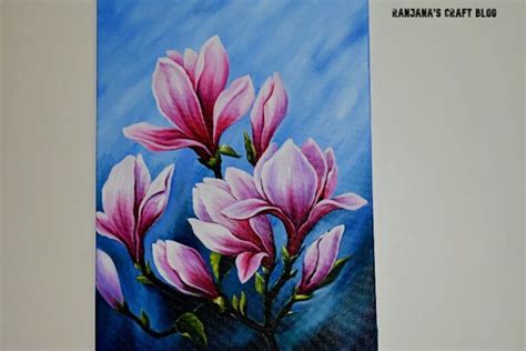 Floral Acrylic Painting On Canvas Learning Ranjana S Craft Blog