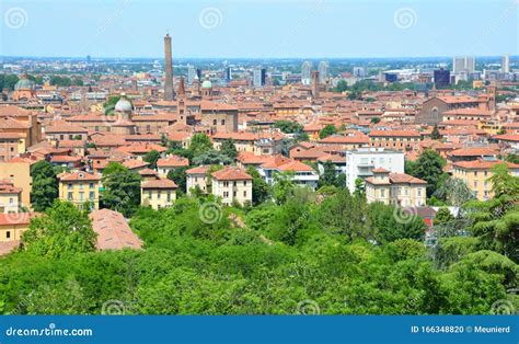 Panorama Of Bologna View Of The Famous `prendiparte` Tower L Editorial