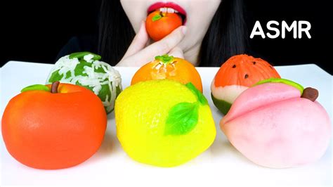 Asmr Wagashi Fruits Rice Cake Mochi Hwagwaja Eating Sounds