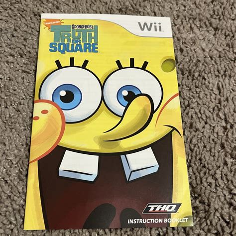 Spongebobs Truth Or Square Nintendo Wii Instruction Manual Only Ebay