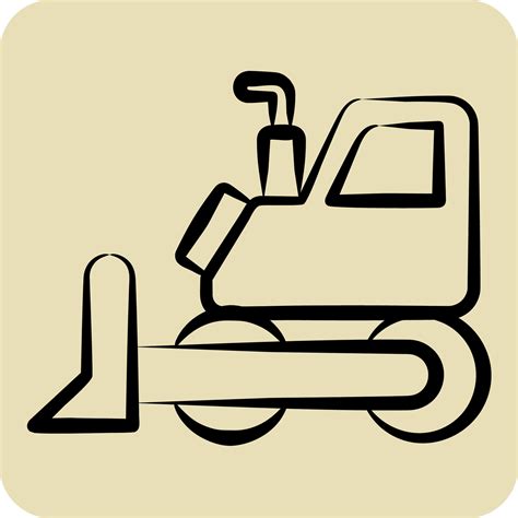 Icon Bulldozer Related To Mining Symbol Hand Drawn Style Simple