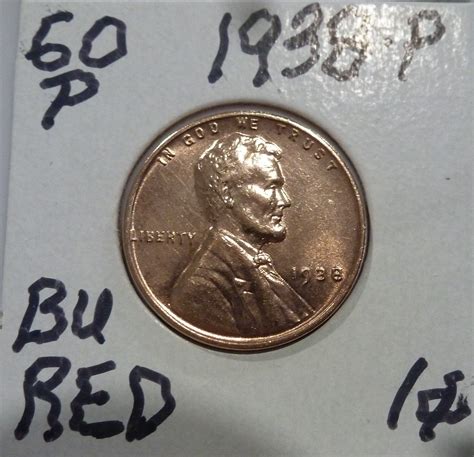 P Gem Bu Red Uncirculated Lincoln Wheat Cent P For Sale