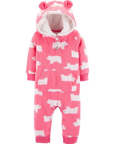 Polar Bear Hooded Fleece Jumpsuit Carters Baby Girl Clothes Carters