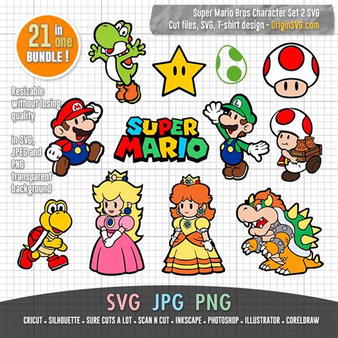 Super Mario Characters Set 2 Svg Origin Svg Art