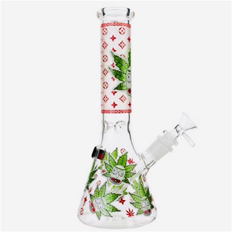 Borosilicate Glass Glow In Dark Rick L Vuitton 30cm Water Pipe Bongz